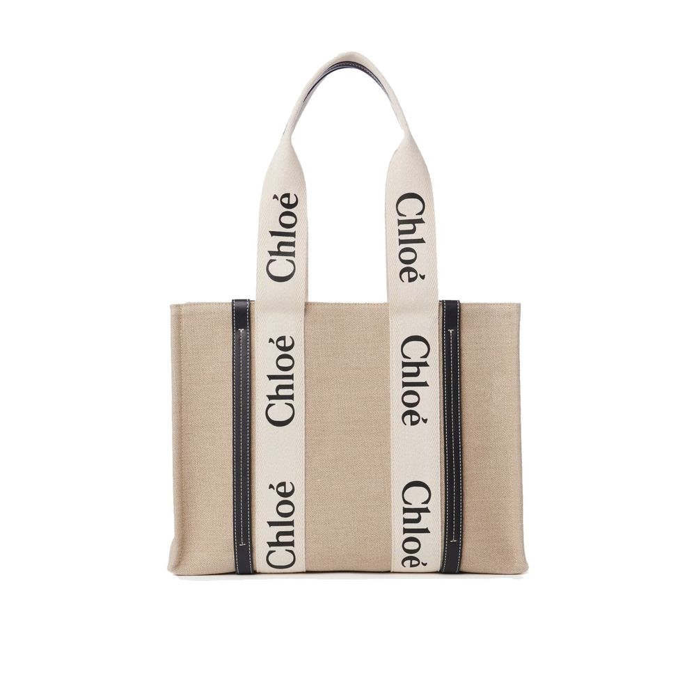 Chloé Beige Leinen-Tragetasche – Ansicht 1 | Arca Lucia