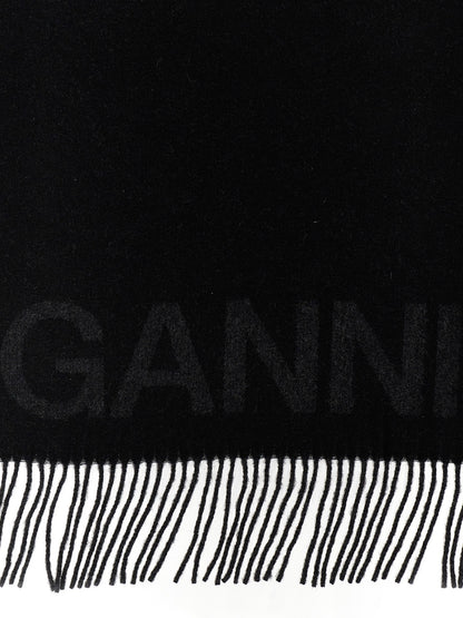Ganni Schwarzer Wollschal – Ansicht 2 | Arca Lucia