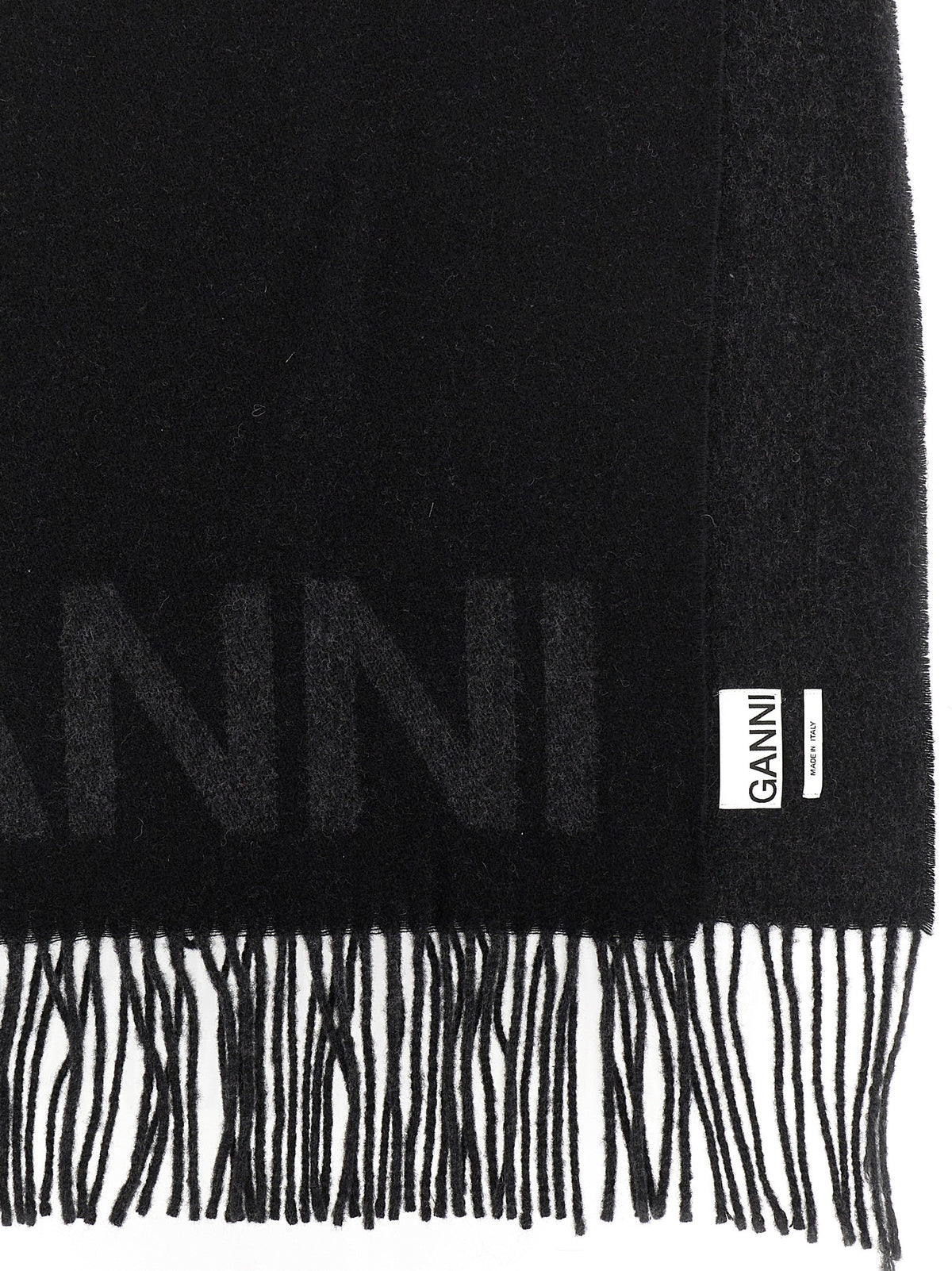 Ganni Schwarzer Wollschal – Ansicht 3 | Arca Lucia