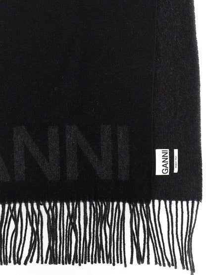 Ganni Schwarzer Wollschal – Ansicht 3 | Arca Lucia