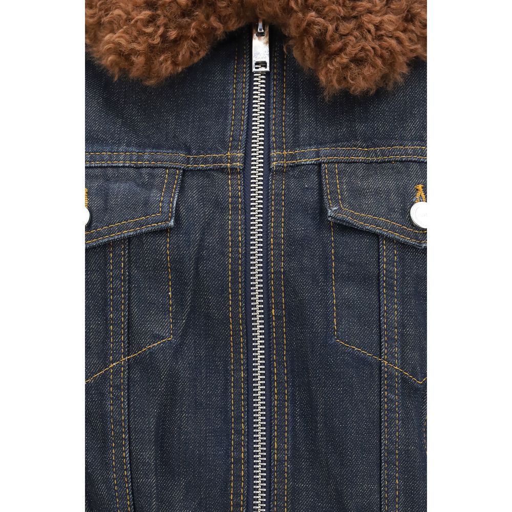 Ganni Blaue Jeansjacke aus Baumwolle – Ansicht 3 | Arca Lucia