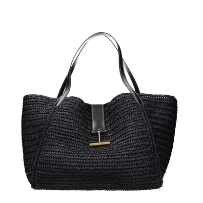 Tom Ford Schwarze Raffia-Umhängetasche – Ansicht 1 | Arca Lucia