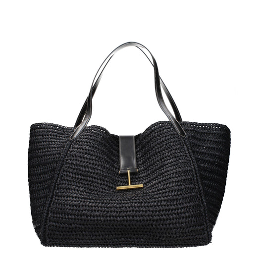Tom Ford Schwarze Raffia-Umhängetasche – Ansicht 1 | Arca Lucia
