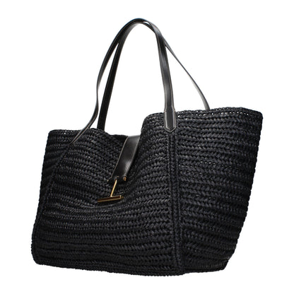 Tom Ford Schwarze Raffia-Umhängetasche – Ansicht 2 | Arca Lucia
