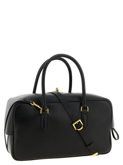 Balenciaga Schwarze Lammleder-Schultertasche – Ansicht 2 | Arca Lucia