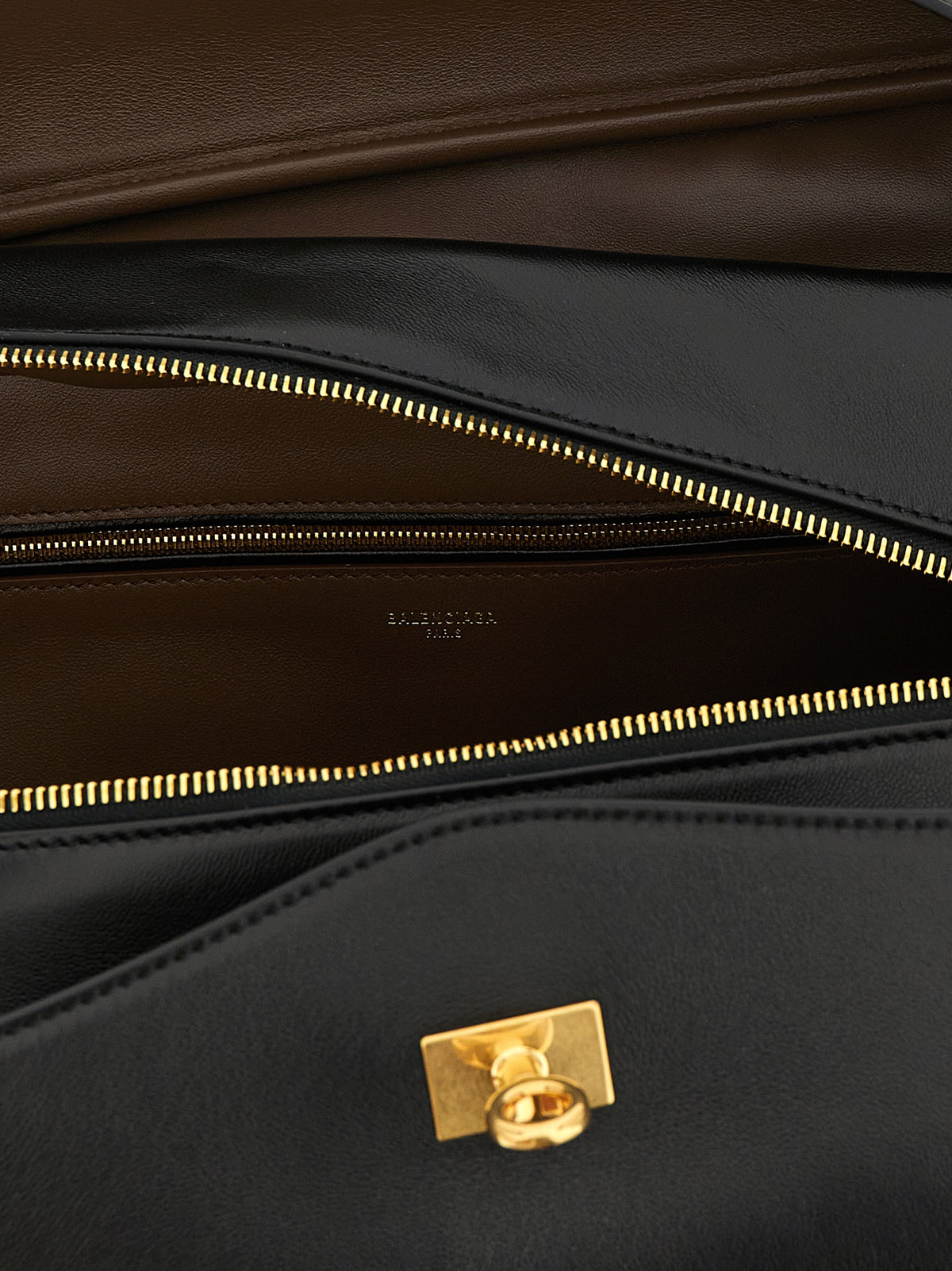 Balenciaga Schwarze Lammleder-Schultertasche – Ansicht 4 | Arca Lucia