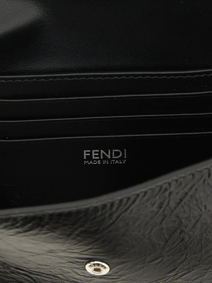 Fendi Schwarzer Kalbsleder-Kartenetui – Ansicht 4 | Arca Lucia