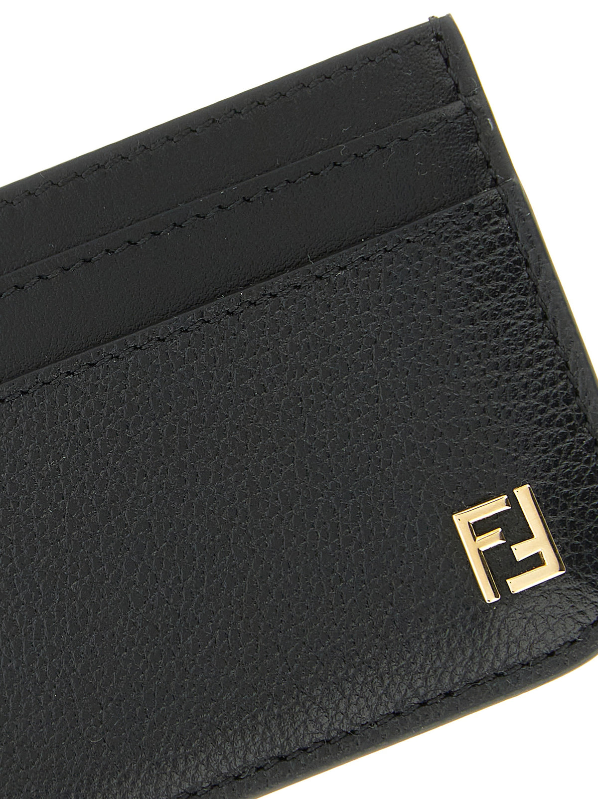 Fendi Schwarzer Kalbsleder-Kartenetui – Ansicht 3 | Arca Lucia