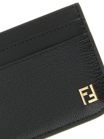 Fendi Schwarzer Kalbsleder-Kartenetui – Ansicht 3 | Arca Lucia