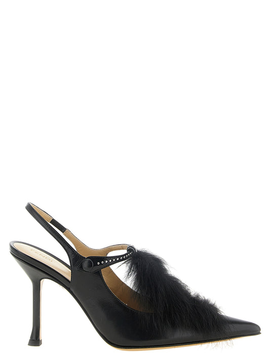 Fendi Schwarze Pumps aus Kalbsleder mit hohem Absatz – Ansicht 1 | Arca Lucia