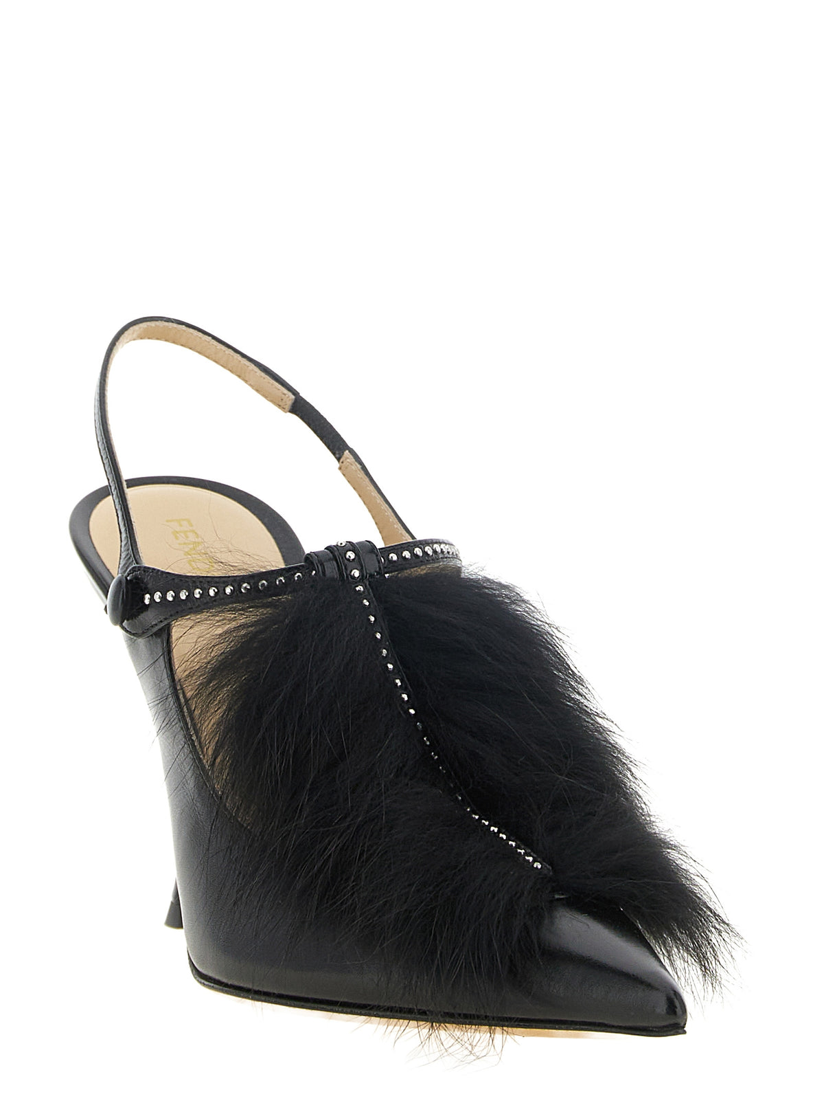 Fendi Schwarze Pumps aus Kalbsleder mit hohem Absatz – Ansicht 2 | Arca Lucia