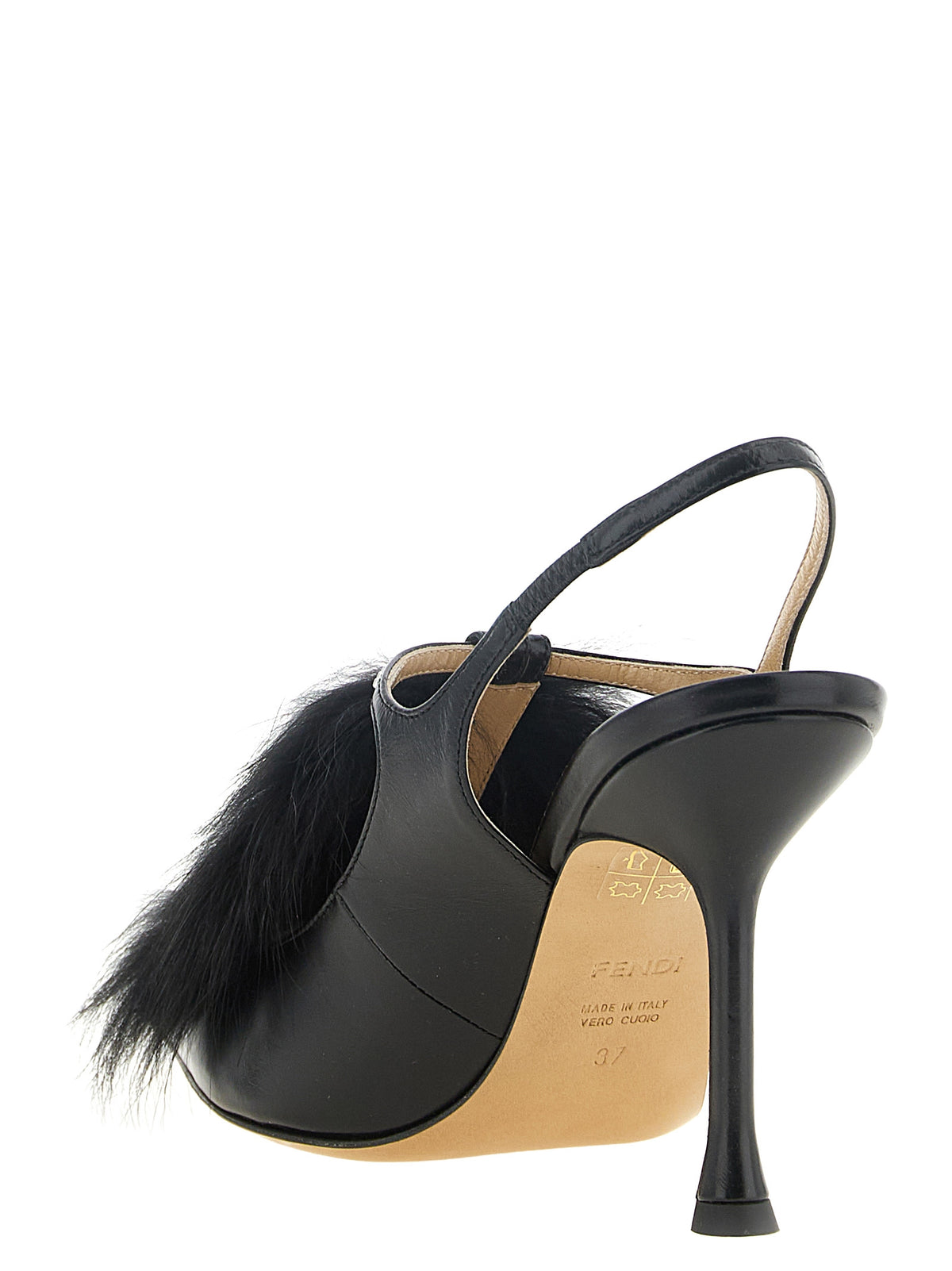 Fendi Schwarze Pumps aus Kalbsleder mit hohem Absatz – Ansicht 3 | Arca Lucia