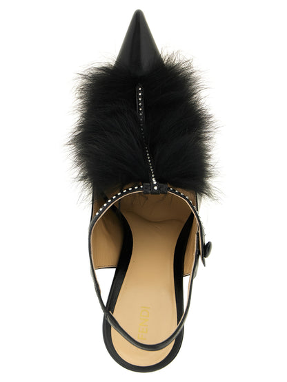 Fendi Schwarze Pumps aus Kalbsleder mit hohem Absatz – Ansicht 4 | Arca Lucia