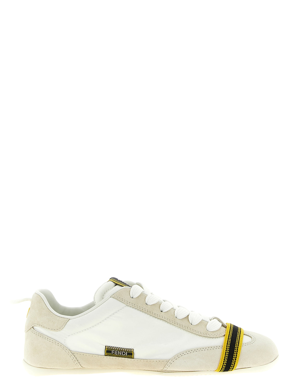 Fendi Weiße Kalbsleder-Sneaker im Athletic-Look – Ansicht 1 | Arca Lucia