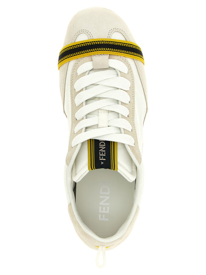 Fendi Weiße Kalbsleder-Sneaker im Athletic-Look – Ansicht 4 | Arca Lucia