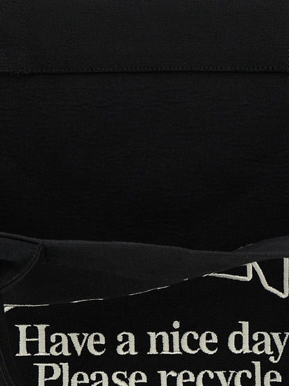 Ganni Schwarze Tote Bag aus recycelter Baumwolle – Ansicht 4 | Arca Lucia