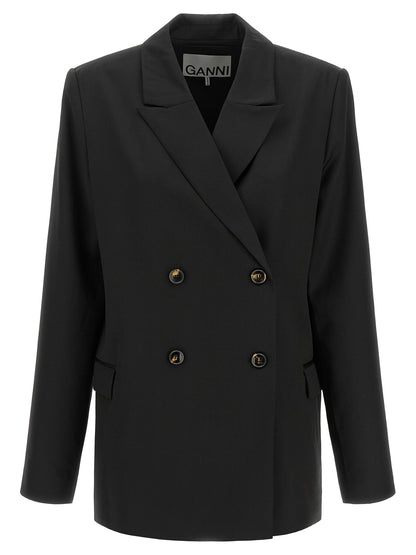 Ganni Schwarzer Blazer aus Polyester – Ansicht 1 | Arca Lucia