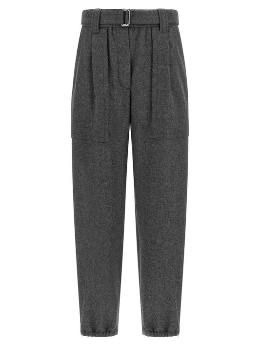Brunello Cucinelli Graue Cargo-Hose aus reiner Schurwolle – Ansicht 1 | Arca Lucia