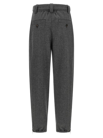 Brunello Cucinelli Graue Cargo-Hose aus reiner Schurwolle – Ansicht 2 | Arca Lucia