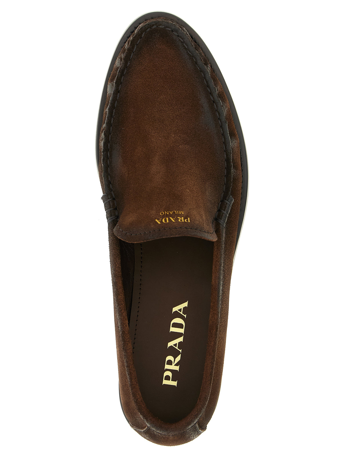 Prada Braune Kalbsleder-Slipper – Ansicht 4 | Arca Lucia