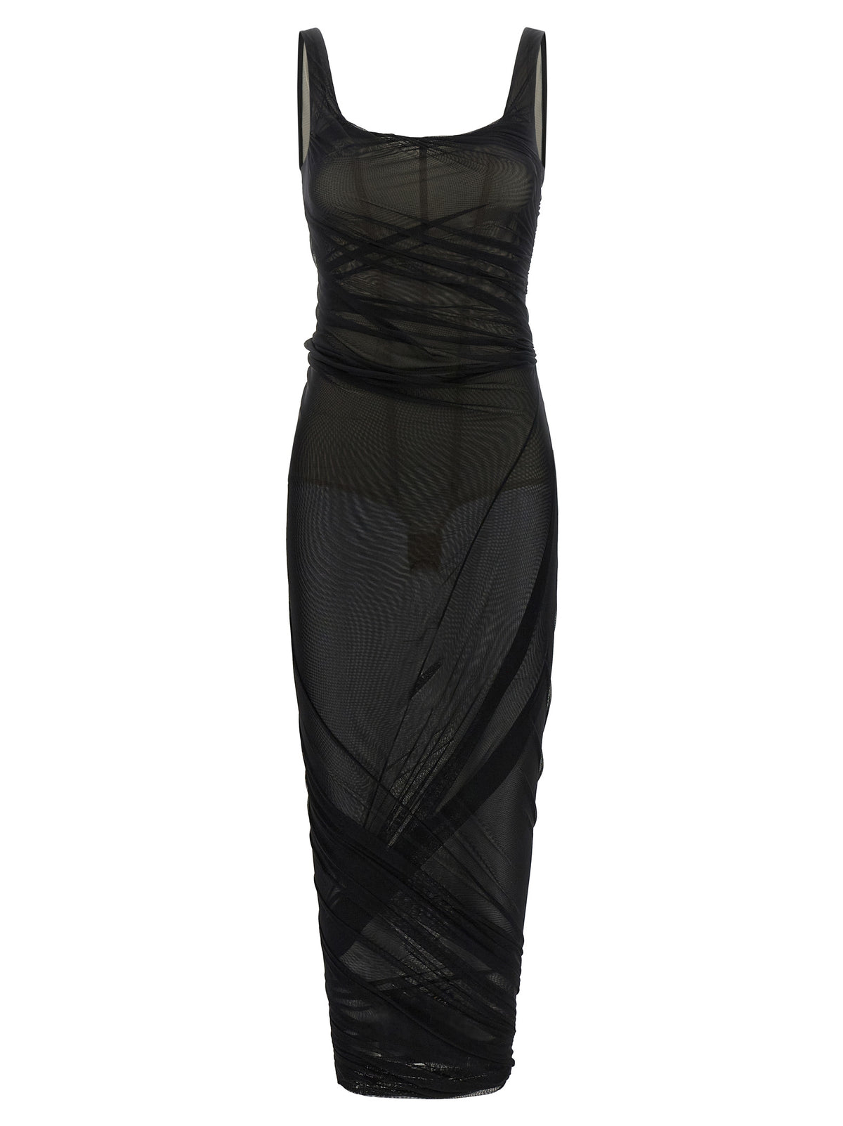 The Attico Schwarzes Midikleid aus Polyamid – Ansicht 1 | Arca Lucia