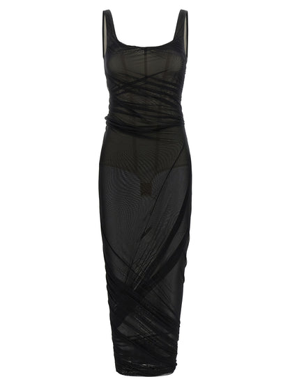 The Attico Schwarzes Midikleid aus Polyamid – Ansicht 1 | Arca Lucia