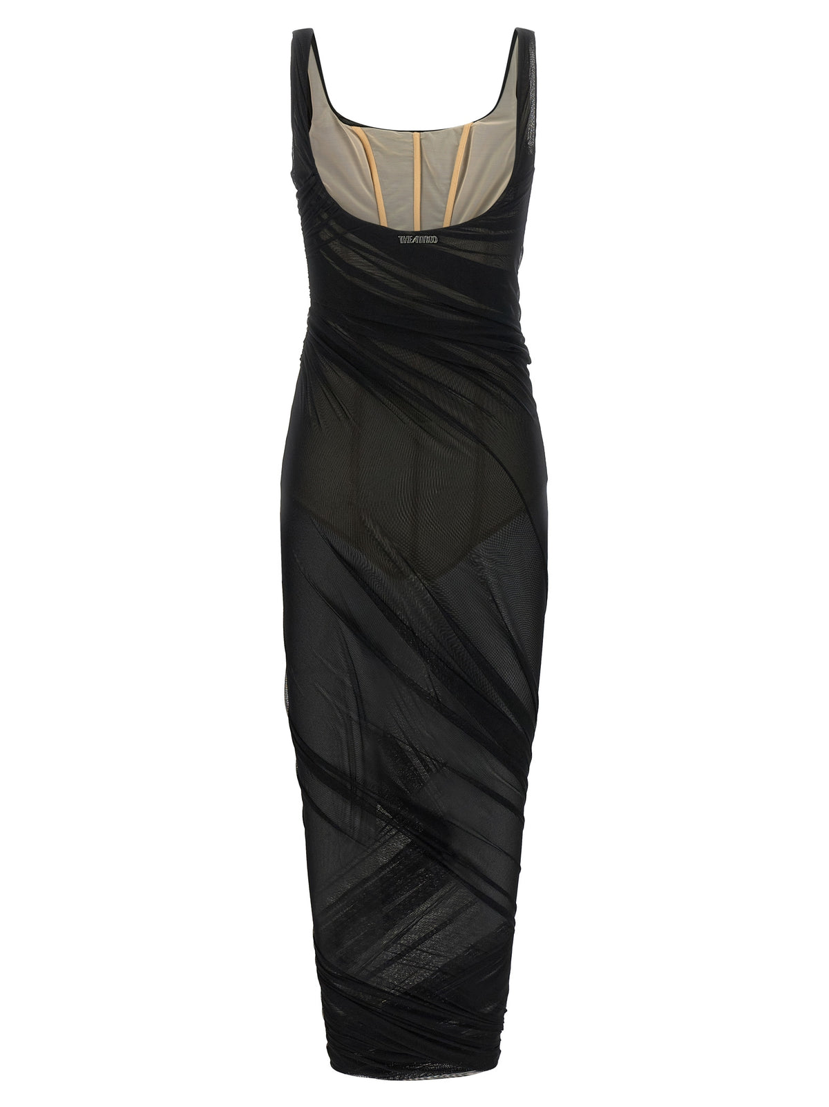 The Attico Schwarzes Midikleid aus Polyamid – Ansicht 2 | Arca Lucia