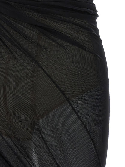 The Attico Schwarzes Midikleid aus Polyamid – Ansicht 4 | Arca Lucia