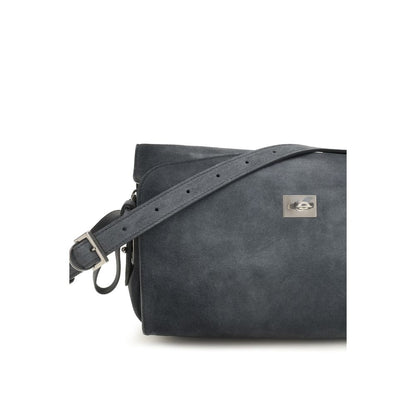 Balenciaga Schultertasche aus blauem Wildleder – Produktansicht 4 | Arca Lucia