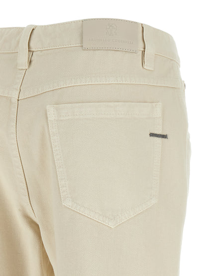 Brunello Cucinelli Beige Cotton Straight-Leg Jeans – Produktansicht 4 | Arca Lucia