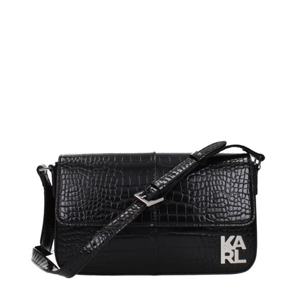 Karl Lagerfeld Schwarze Schultertasche aus Polyethylen – Produktansicht 1 | Arca Lucia