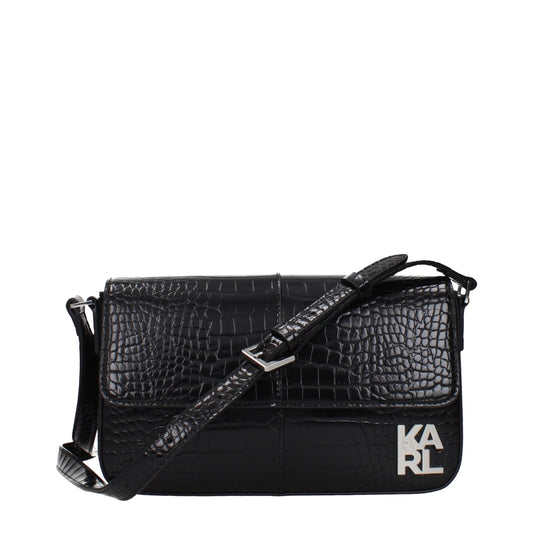 Karl Lagerfeld Schwarze Schultertasche aus Polyethylen – Produktansicht 1 | Arca Lucia