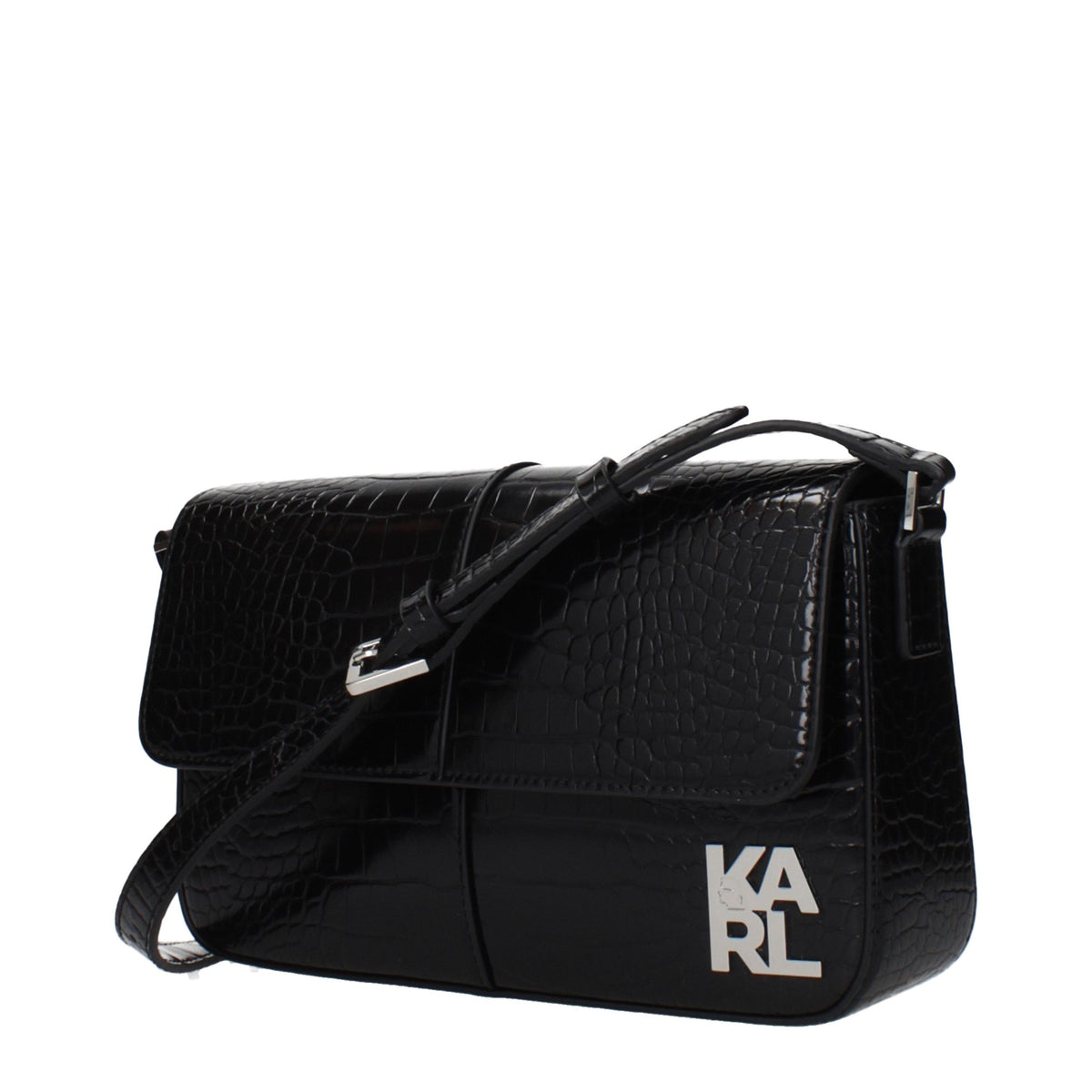 Karl Lagerfeld Schwarze Schultertasche aus Polyethylen – Produktansicht 2 | Arca Lucia