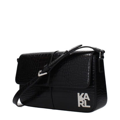 Karl Lagerfeld Schwarze Schultertasche aus Polyethylen – Produktansicht 2 | Arca Lucia