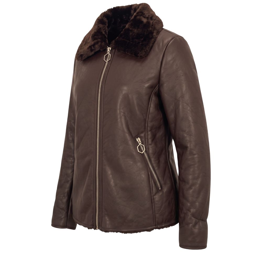 Baldinini Trend Braune Damenjacke aus Polyester – Produktansicht 2 | Arca Lucia