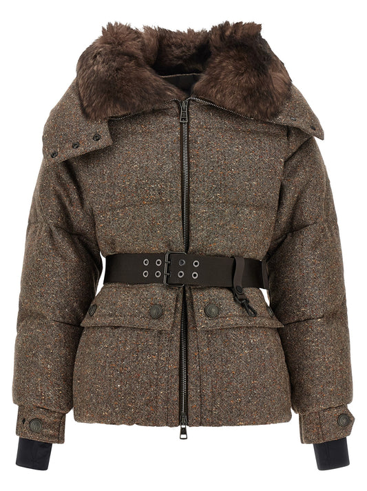 Moncler Grenoble Braune Lederjacke in voller Länge – Produktansicht 1 | Arca Lucia