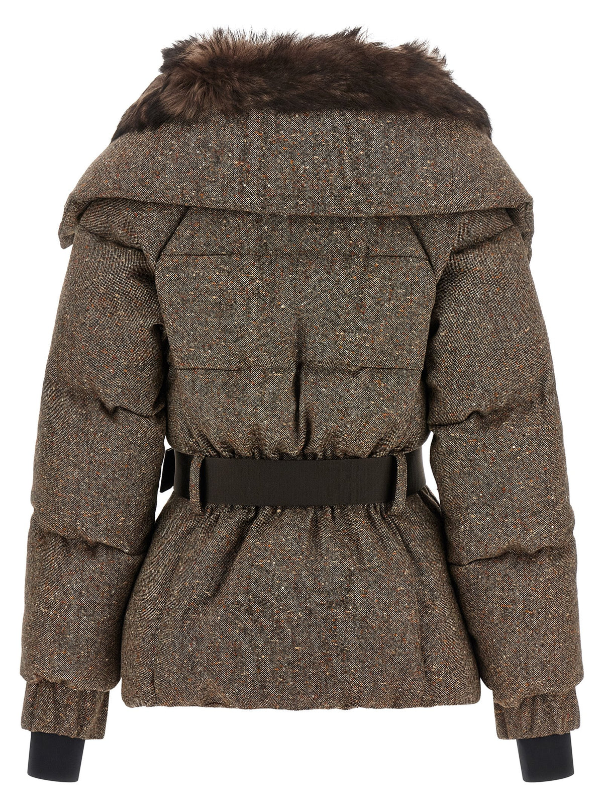Moncler Grenoble Braune Lederjacke in voller Länge – Produktansicht 2 | Arca Lucia