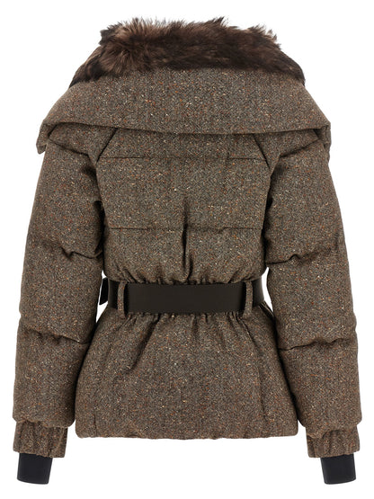 Moncler Grenoble Braune Lederjacke in voller Länge – Produktansicht 2 | Arca Lucia