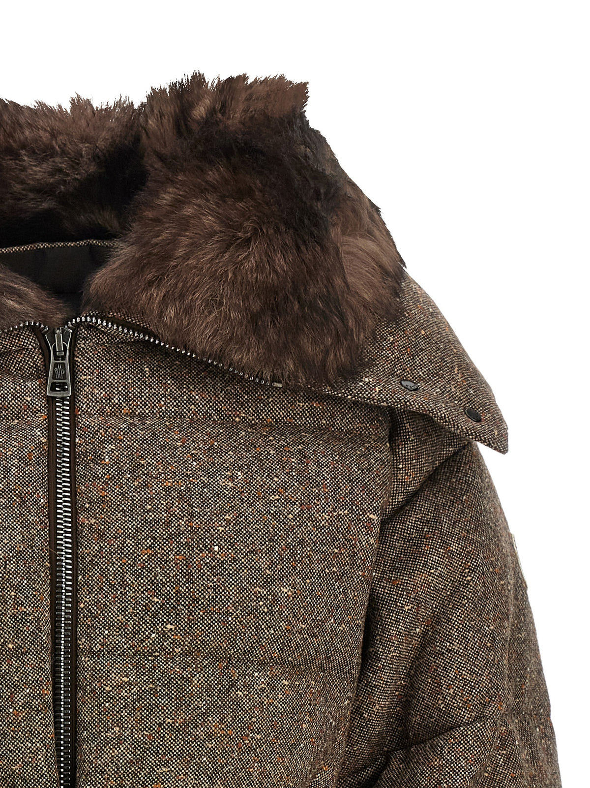 Moncler Grenoble Braune Lederjacke in voller Länge – Produktansicht 3 | Arca Lucia