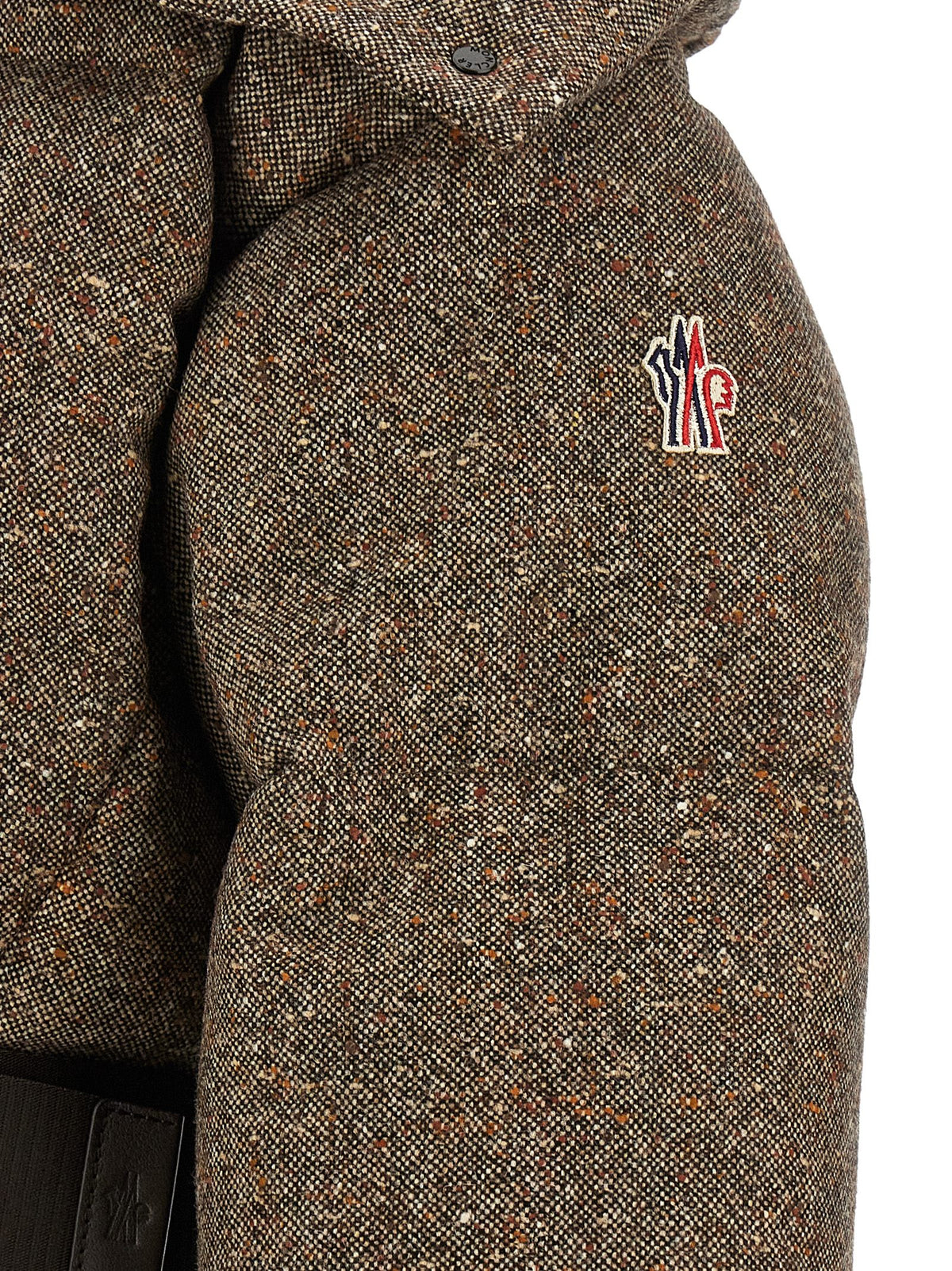 Moncler Grenoble Braune Lederjacke in voller Länge – Produktansicht 5 | Arca Lucia