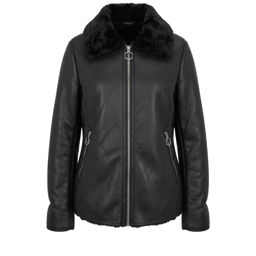 Baldinini Trend Schwarze PU-Damenjacke – Produktansicht 1 | Arca Lucia