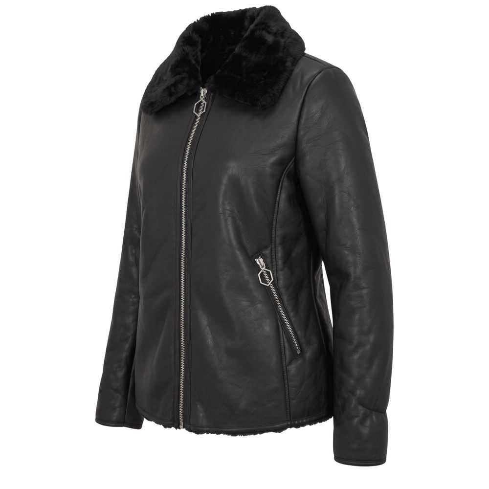 Baldinini Trend Schwarze PU-Damenjacke – Produktansicht 2 | Arca Lucia