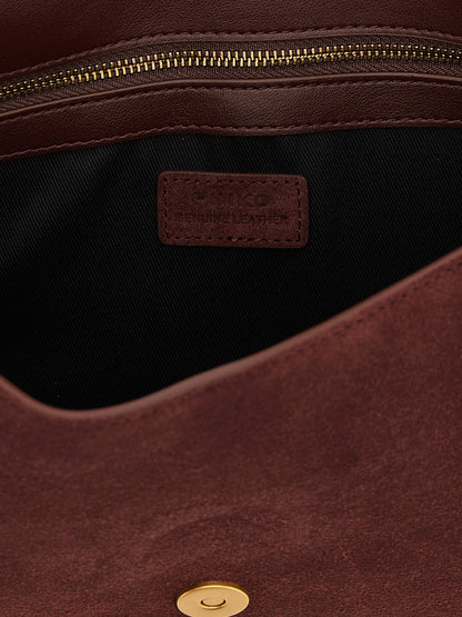 PINKO Schultertasche aus bordeauxrotem Kalbsleder – Produktansicht 4 | Arca Lucia