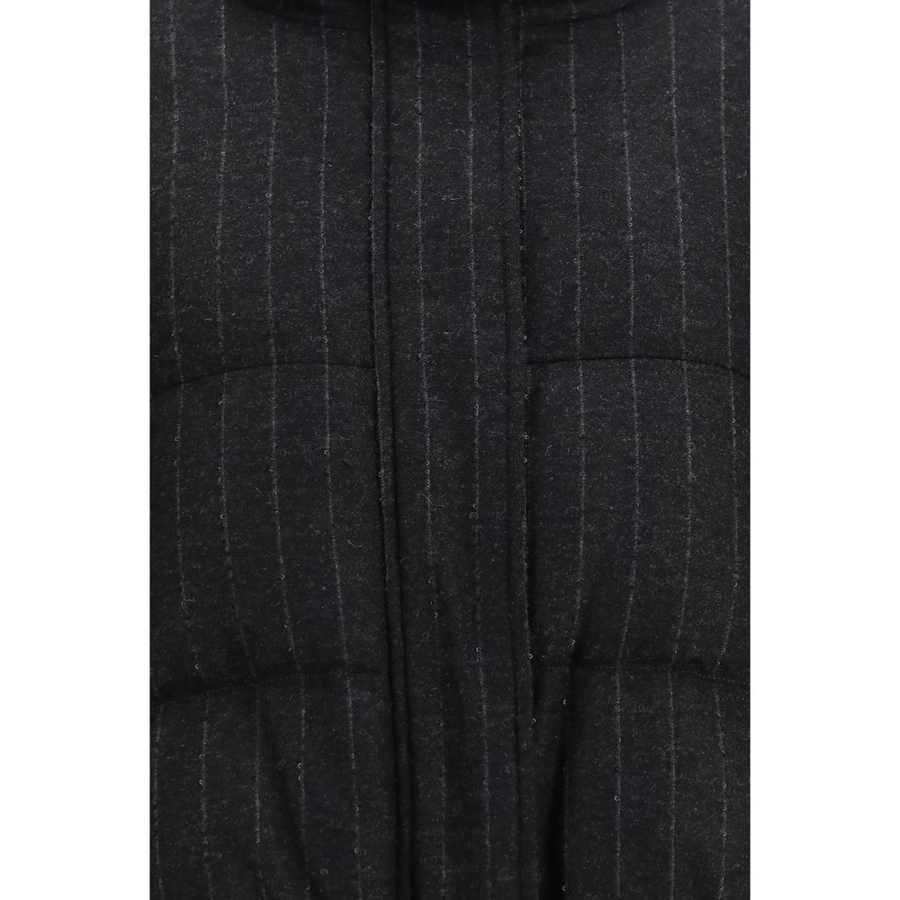 Brunello Cucinelli Graue Lammfelljacke Aries aus Wolle, durchgehend – Produktansicht 3 | Arca Lucia