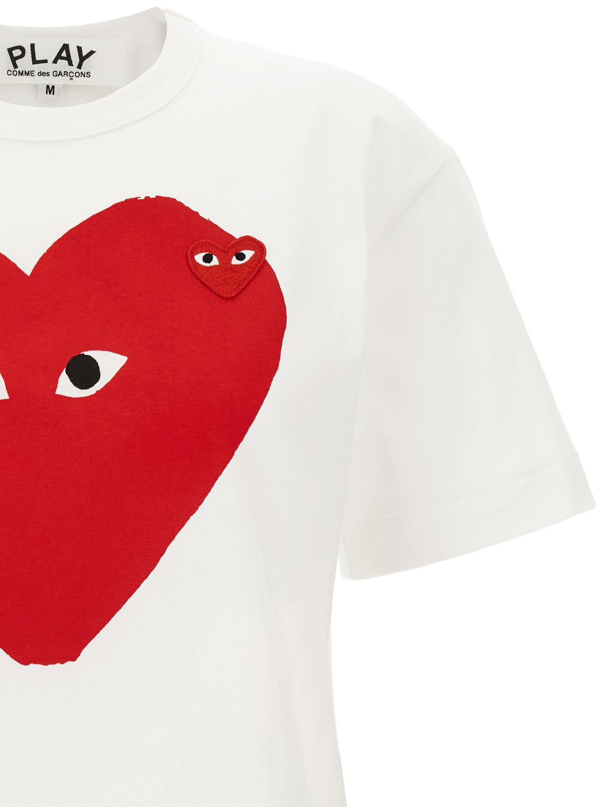 Comme Des Garçons Play Weißes Baumwoll-T-Shirt – Produktansicht 3 | Arca Lucia
