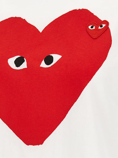 Comme Des Garçons Play Weißes Baumwoll-T-Shirt – Produktansicht 4 | Arca Lucia