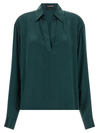 Tom Ford Zweifarbige Seiden-Poloshirt – Produktansicht 1 | Arca Lucia
