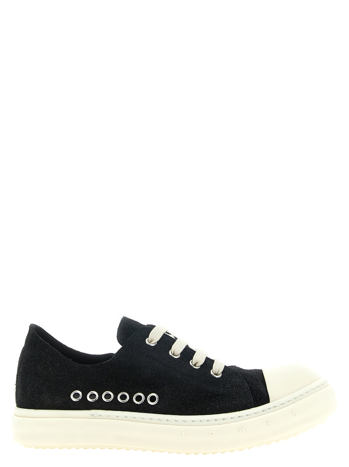 Rick Owens Schwarze Kalbsleder Low-Top-Sneaker – Produktansicht 1 | Arca Lucia