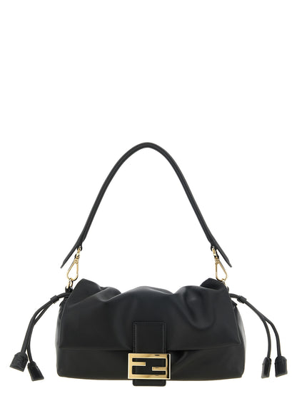 Fendi Schwarze Lammleder-Schultertasche – Produktansicht 1 | Arca Lucia