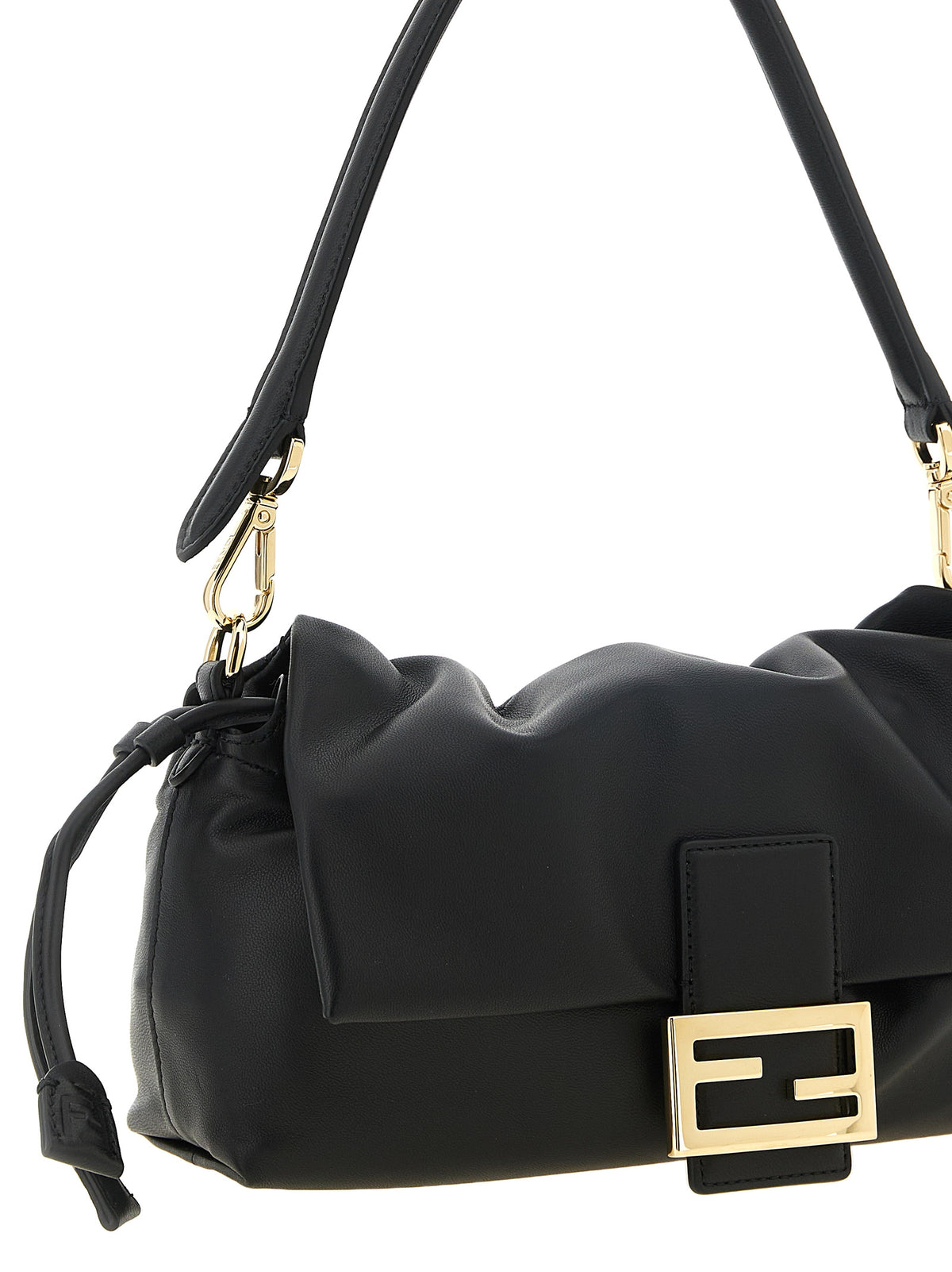 Fendi Schwarze Lammleder-Schultertasche – Produktansicht 3 | Arca Lucia